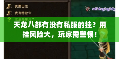 天龙八部有没有私服的挂？用挂风险大，玩家需警惕！