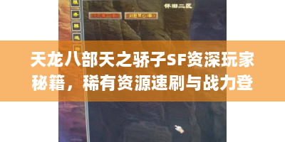 天龙八部天之骄子SF资深玩家秘籍，稀有资源速刷与战力登顶全解析