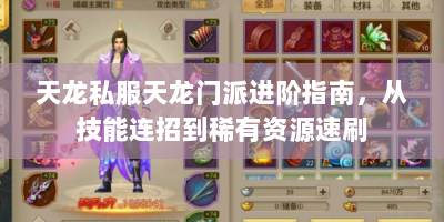 天龙私服天龙门派进阶指南，从技能连招到稀有资源速刷