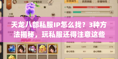 天龙八部私服IP怎么找？3种方法揭秘，玩私服还得注意这些！