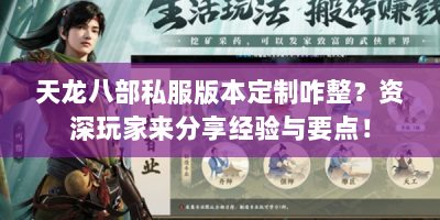 天龙八部私服版本定制咋整？资深玩家来分享经验与要点！