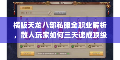 横版天龙八部私服全职业解析，散人玩家如何三天速成顶级战力