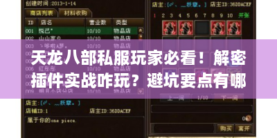 天龙八部私服玩家必看！解密插件实战咋玩？避坑要点有哪些？