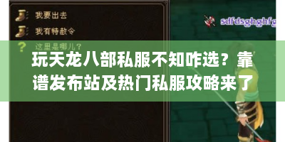 玩天龙八部私服不知咋选？靠谱发布站及热门私服攻略来了