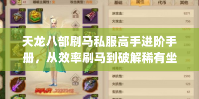 天龙八部刷马私服高手进阶手册，从效率刷马到破解稀有坐骑密码