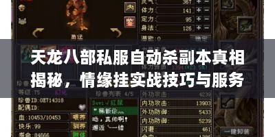 天龙八部私服自动杀副本真相揭秘，情缘挂实战技巧与服务器防封机制