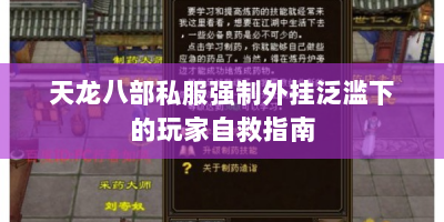 天龙八部私服强制外挂泛滥下的玩家自救指南
