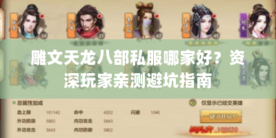 雕文天龙八部私服哪家好？资深玩家亲测避坑指南