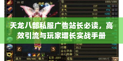 天龙八部私服广告站长必读，高效引流与玩家增长实战手册