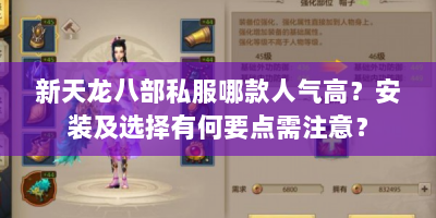 新天龙八部私服哪款人气高？安装及选择有何要点需注意？