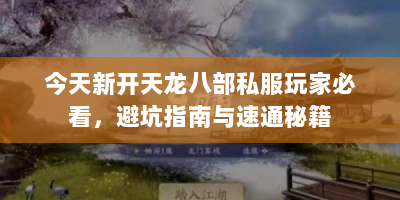 今天新开天龙八部私服玩家必看，避坑指南与速通秘籍