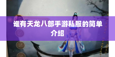 谁有天龙八部手游私服的简单介绍