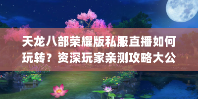 天龙八部荣耀版私服直播如何玩转？资深玩家亲测攻略大公开