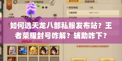 如何选天龙八部私服发布站？王者荣耀封号咋解？辅助咋下？