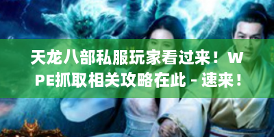 天龙八部私服玩家看过来！WPE抓取相关攻略在此 - 速来！