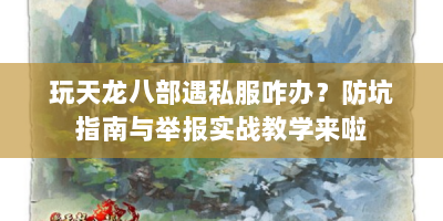 玩天龙八部遇私服咋办？防坑指南与举报实战教学来啦