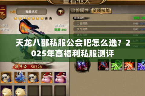 天龙八部私服公会吧怎么选?2025年高福利私服测评 天龙八部私服公会吧怎么选?2025年高福利私服测评