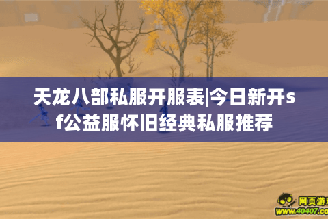 天龙八部私服开服表|今日新开sf公益服怀旧经典私服推荐