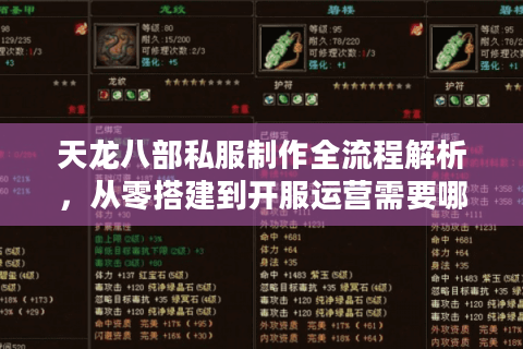 天龙八部私服制作全流程解析,从零搭建到开服运营需要哪些技术? 天龙八部私服制作全流程解析,从零搭建到开服运营需要哪些技术?