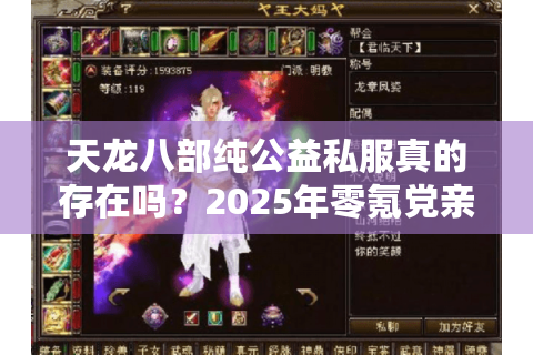 天龙八部纯公益私服真的存在吗？2025年零氪党亲测真相