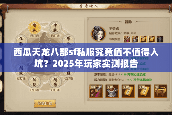西瓜天龙八部sf私服究竟值不值得入坑？2025年玩家实测报告