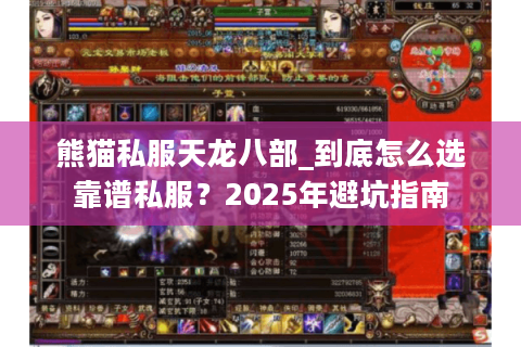 熊猫私服天龙八部_到底怎么选靠谱私服？2025年避坑指南