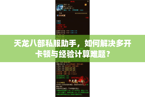 天龙八部私服助手,如何解决多开卡顿与经验计算难题? 天龙八部私服助手,如何解决多开卡顿与经验计算难题?