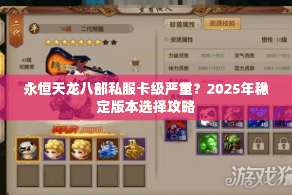 永恒天龙八部私服卡级严重？2025年稳定版本选择攻略