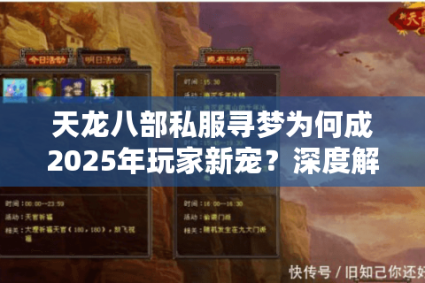 天龙八部私服寻梦为何成2025年玩家新宠？深度解析稳定私服选择攻略