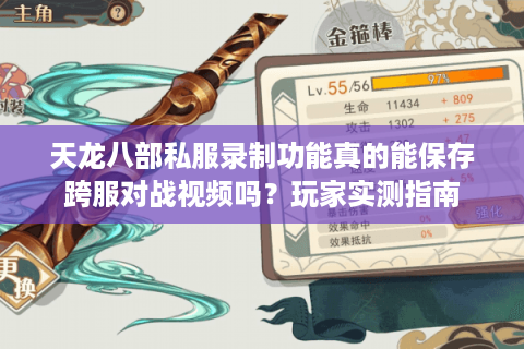 天龙八部私服录制功能真的能保存跨服对战视频吗？玩家实测指南