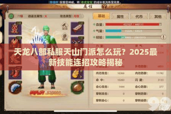 天龙八部私服天山门派怎么玩？2025最新技能连招攻略揭秘