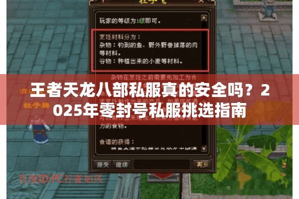 王者天龙八部私服真的安全吗？2025年零封号私服挑选指南