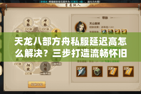 天龙八部方舟私服延迟高怎么解决？三步打造流畅怀旧服