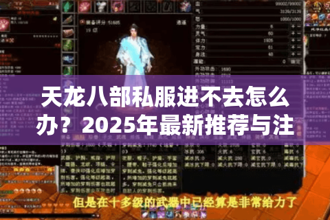 天龙八部私服进不去怎么办？2025年最新推荐与注册教程解析