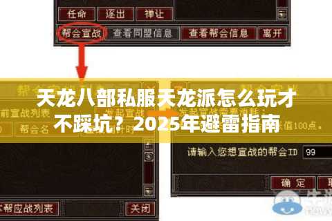 天龙八部私服天龙派怎么玩才不踩坑？2025年避雷指南