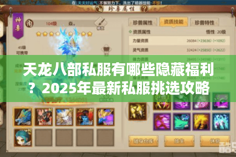天龙八部私服有哪些隐藏福利？2025年最新私服挑选攻略