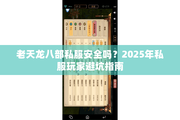 老天龙八部私服安全吗？2025年私服玩家避坑指南