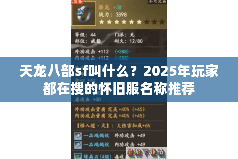天龙八部sf叫什么？2025年玩家都在搜的怀旧服名称推荐