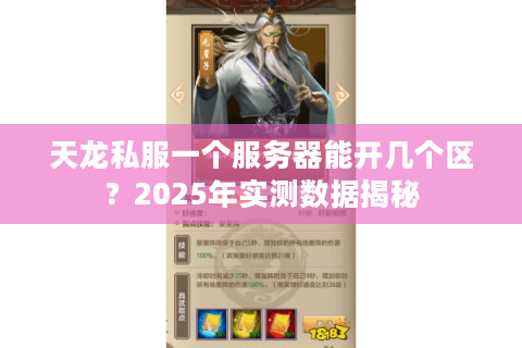 天龙私服一个服务器能开几个区？2025年实测数据揭秘