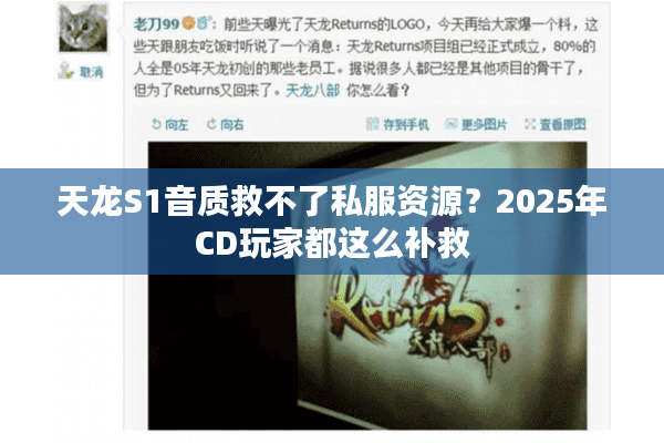 天龙S1音质救不了私服资源？2025年CD玩家都这么补救