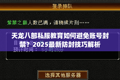 天龙八部私服教育如何避免账号封禁？2025最新防封技巧解析