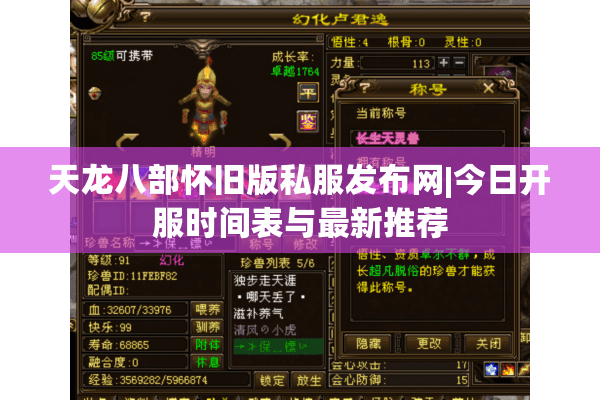 天龙八部怀旧版私服发布网|今日开服时间表与最新推荐