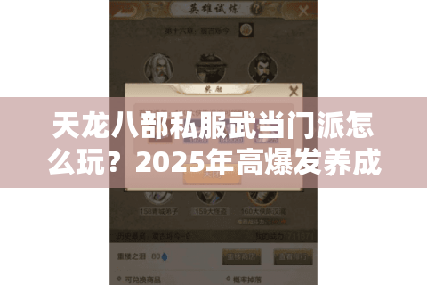 天龙八部私服武当门派怎么玩？2025年高爆发养成攻略