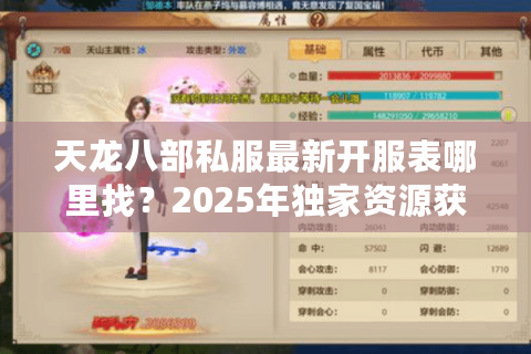 天龙八部私服最新开服表哪里找？2025年独家资源获取攻略