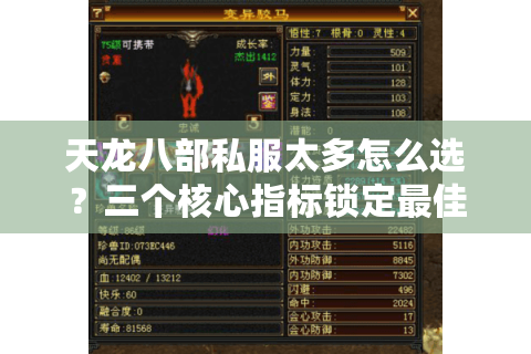 天龙八部私服太多怎么选？三个核心指标锁定最佳版本