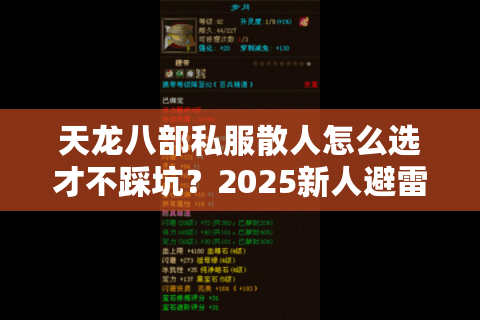 天龙八部私服散人怎么选才不踩坑？2025新人避雷七步法