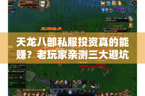 天龙八部私服投资真的能赚？老玩家亲测三大避坑法则