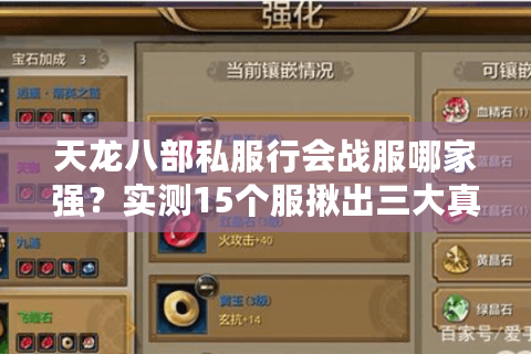 天龙八部私服行会战服哪家强?实测15个服揪出三大真抗揍平台 天龙八部私服行会战服哪家强?实测15个服揪出三大真抗揍平台