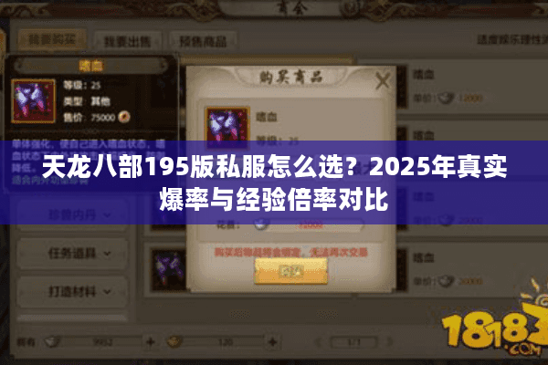 天龙八部195版私服怎么选？2025年真实爆率与经验倍率对比
