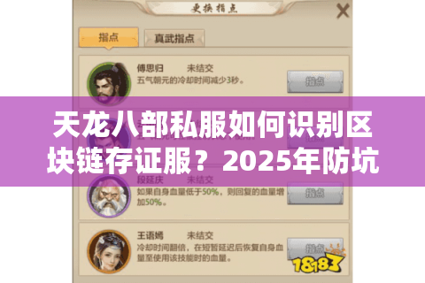 天龙八部私服如何识别区块链存证服？2025年防坑避雷全攻略